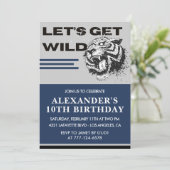 10. Geburtstag Einladungen Junge Party Let's Get W (Stehend Vorderseite)