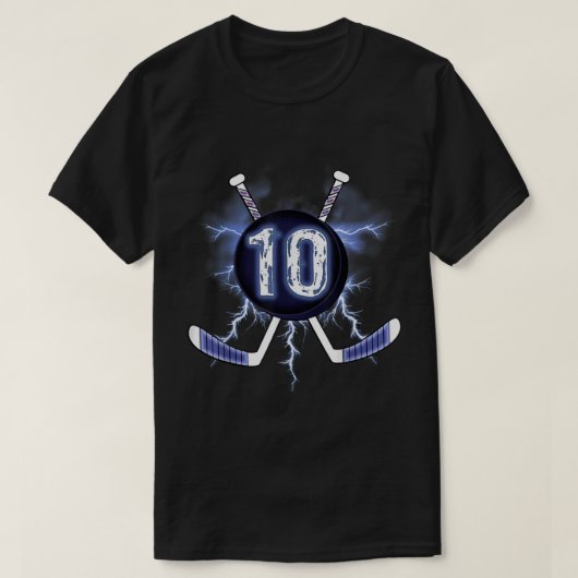 10. Geburtstag Eishockey 10 Jahre alt T-Shirt (Design vorne)