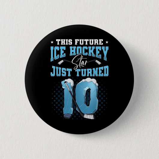 10. Geburtstag Eishockey Button (Vorderseite)