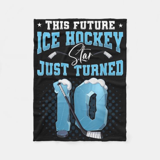 10. Geburtstag Eishockey Fleecedecke (Vorderseite)
