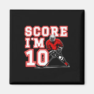 10. Geburtstag Eishockey Junge Zehn Jahre Alt Eish Magnet