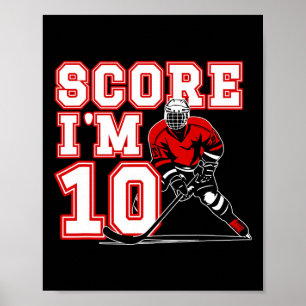10. Geburtstag Eishockey Junge Zehn Jahre Alt Eish Poster