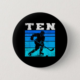 10. Geburtstag Eishockey Jungen Zehn Hockey Geburt Button
