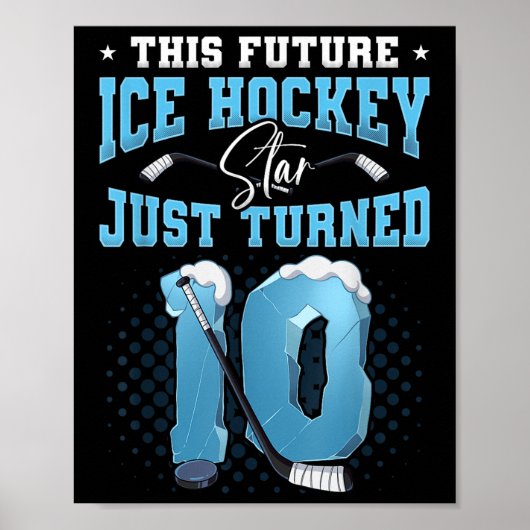 10. Geburtstag Eishockey Poster (Vorne)