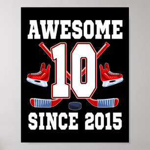 10. Geburtstag Eishockey Thema Awesome Sinc Poster