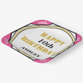 10. Geburtstag Elegant Rosa Gold Pappteller (Gewinkelt)