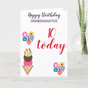 10. Geburtstag Enkelin Blumen Für jedes Alter Karte