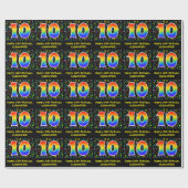 10. Geburtstag: Farbige Musiksymbole, Regenbogen 1 Geschenkpapier (Flach)