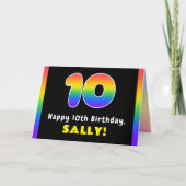 10. Geburtstag: Farbiger Regenbogen # 10, Individu Karte (Vorderseite)