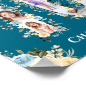 10. Geburtstag Foto Collage Gelbe Blume Aquamarin Poster (Ecke)