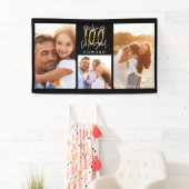 10. Geburtstag Foto Collage schwarze Goldtypografi Banner (Insitu)