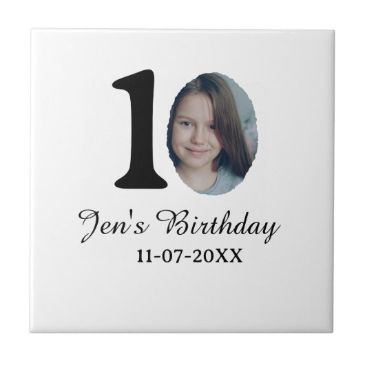 10. Geburtstag Foto kühnen Brief Kindernahrungsdat Fliese (Vorderseite)