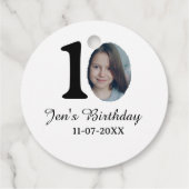 10. Geburtstag Foto kühnen Brief Kindernahrungsdat Geschenkanhänger (Rückseite)