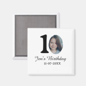 10. Geburtstag Foto kühnen Brief Kindernahrungsdat Magnet (Vorderseite/Rückseite)