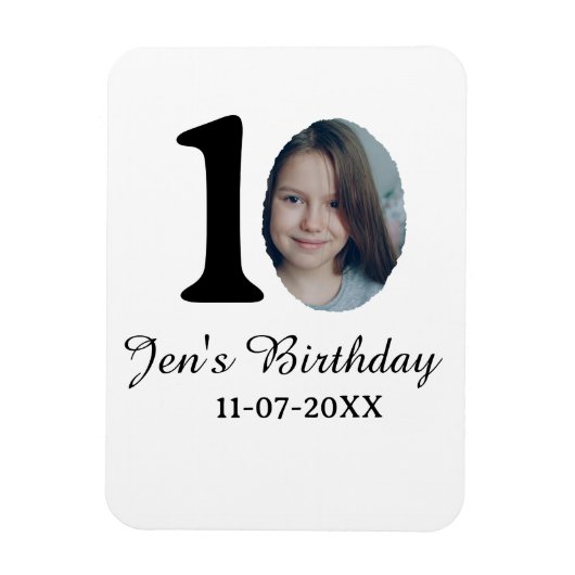 10. Geburtstag Foto kühnen Brief Kindernahrungsdat Magnet (Vertikal)