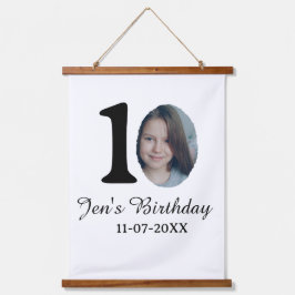10. Geburtstag Foto kühnen Brief Kindernahrungsdat Wandteppich Mit Holzrahmen