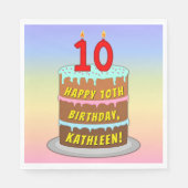 10. Geburtstag: Fun Cake and Candles + Individuell Serviette (Vorderseite)