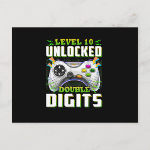 10. Geburtstag für Jungen Double Digits Video Game Postkarte
