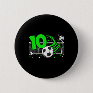10. Geburtstag Fußball 10 Jahre alter Fußballspiel Button