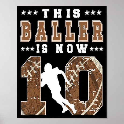 10. Geburtstag Fußball Boy Zehn Jahre alter Fußbal Poster (Vorne)