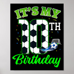 10. Geburtstag Fußball Junge Mädchen Kinder Fußbal Poster