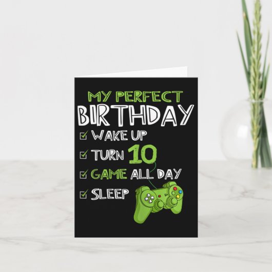 10. Geburtstag Gaming 10 Jahre alt Perfect Gamer G Karte (Vorderseite)