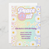 10. Geburtstag Gefärbte Krawatte Peace Out Single  Einladung (Vorne/Hinten)