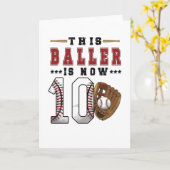 10. Geburtstag Geschenk Baseball Spieler 10 Jahre Karte (Gelbe Blume)