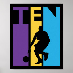 10. Geburtstag Geschenk zehn farbenfrohe Basketbal Poster