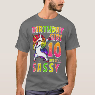 10. Geburtstag Girl Dabbing Einhorn 10 Jahre alt S T-Shirt