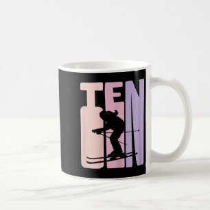 10. Geburtstag Girl Retro Ski Lover Skier 10 Jahre Kaffeetasse