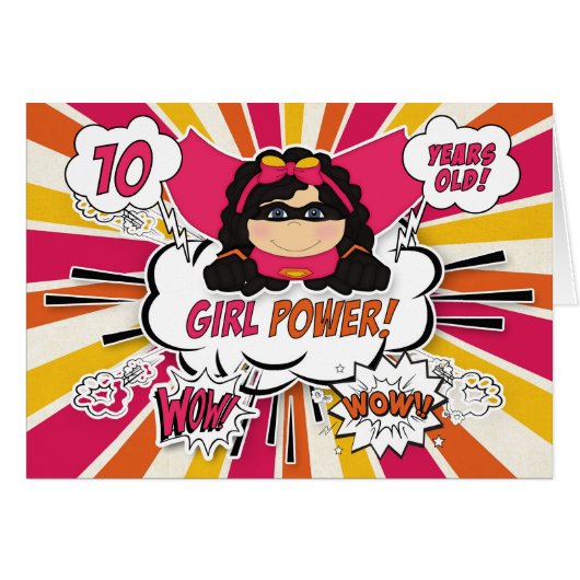 10. Geburtstag Girls Super Kids Pink Comic Book (Vorderseite (Horizontal))