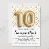 10. Geburtstag Gold Punkt Einladung (Vorderseite)