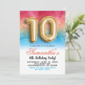 10. Geburtstag Gradient Einladung (Stehend Vorderseite)