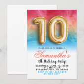 10. Geburtstag Gradient Einladung (Vorne/Hinten)