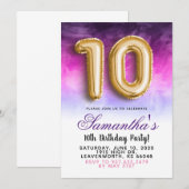 10. Geburtstag Gradient Einladung (Vorne/Hinten)