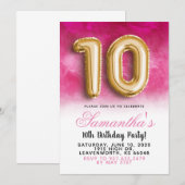 10. Geburtstag Gradient Einladung (Vorne/Hinten)