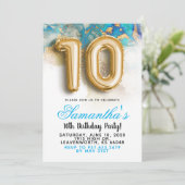 10. Geburtstag Gradient Einladung (Stehend Vorderseite)
