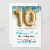 10. Geburtstag Gradient Einladung (Vorne/Hinten)