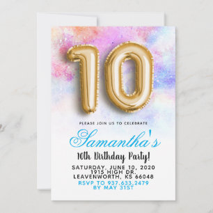 10. Geburtstag Gradient Einladung