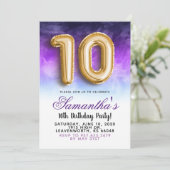 10. Geburtstag Gradient Einladung (Stehend Vorderseite)
