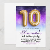 10. Geburtstag Gradient Einladung (Vorne/Hinten)