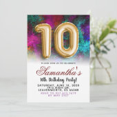 10. Geburtstag Gradient Einladung (Stehend Vorderseite)