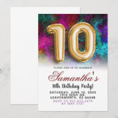 10. Geburtstag Gradient Einladung (Vorne/Hinten)