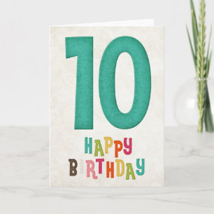 10. Geburtstag Happy Birthday Card Design Karte