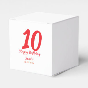 10. Geburtstag Hinzufügen Name Datum Jahr rote Vor Geschenkschachtel
