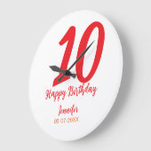 10. Geburtstag Hinzufügen Name Datum Jahr rote Vor Große Wanduhr (Winkel)
