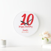 10. Geburtstag Hinzufügen Name Datum Jahr rote Vor Große Wanduhr (Zuhause)