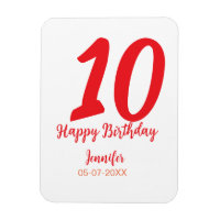 10. Geburtstag Hinzufügen Name Datum Jahr rote Vor
