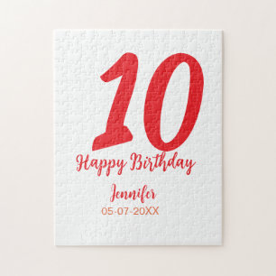 10. Geburtstag Hinzufügen Name Datum Jahr rote Vor Puzzle